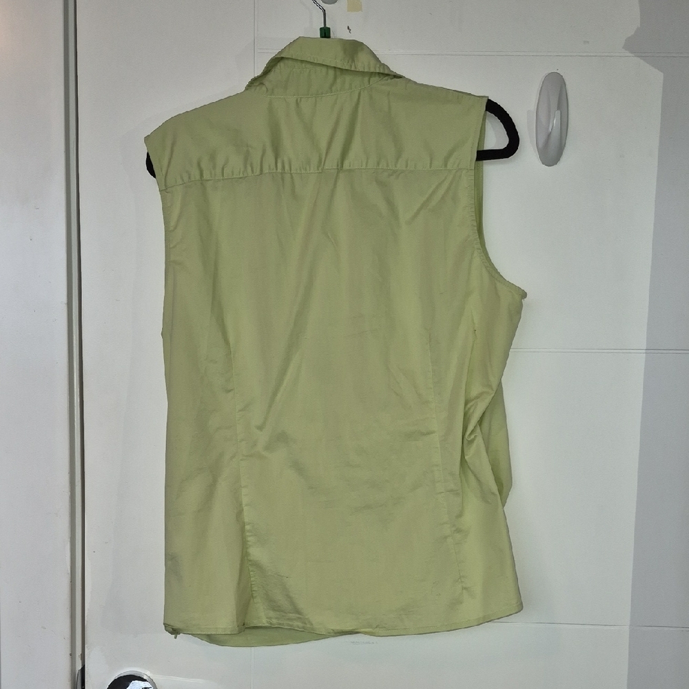 Rickis Pale Lime Sleeveless Wrap-Front Blouse - Picture 6 of 8